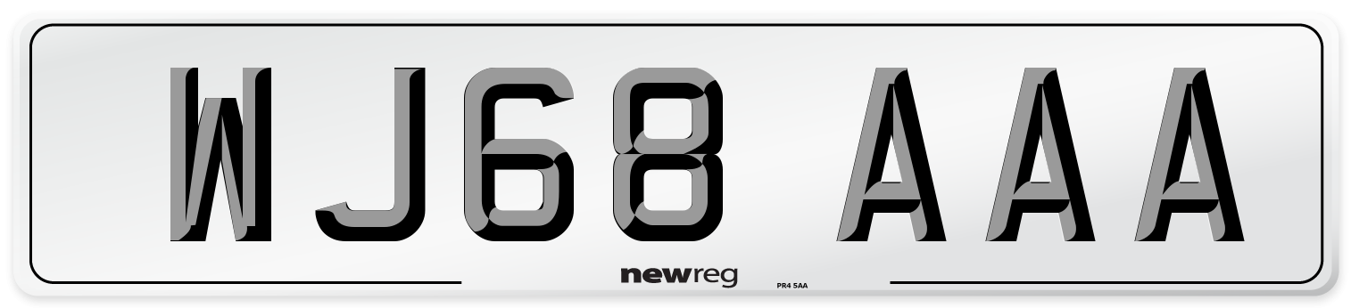 WJ68 AAA Number Plate from New Reg